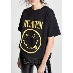 NWT Marc Jacobs Heaven Smiley T Shirt Redux Grunge Black Cotton XS $115 [jb]